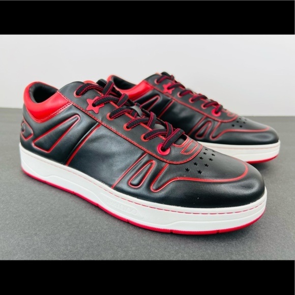 Jimmy Choo HAWAII/M Calf Leather Hawaii Lace-Up Trainers Men Sneakers 43 - US 10